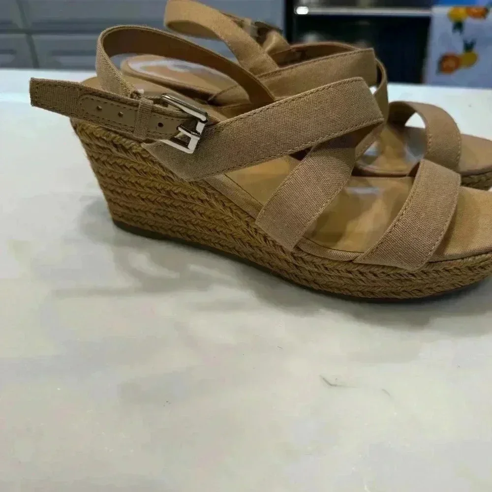 Lauren Ralph Lauren Katerina Espadrille Wedge Sandals Ivory Size 8
